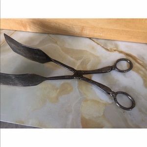 Vintage Silver Plated Pastry Server Tongs